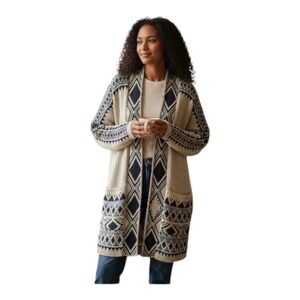 Lucky Brand Tribal 3rd Piece Open Front Cardigan